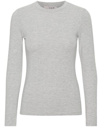 -view Bluse Stabil Top     Light Grey Melange