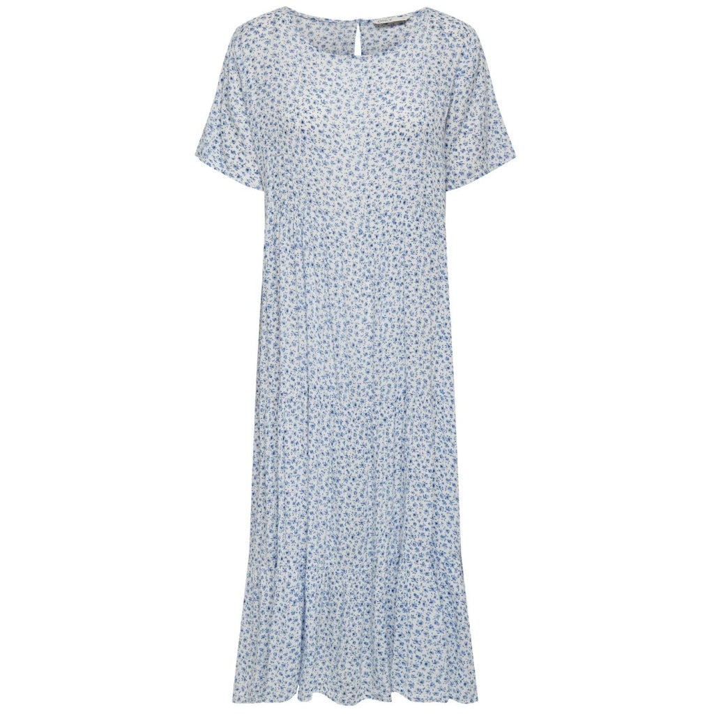 Only Dame Kjole Onlmaya Cloud Dancer Johanne Blue Ditsy