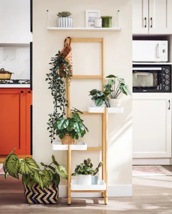 -etagers Bambusplantehylde  L31xb27xh130cm  Naturfarvet